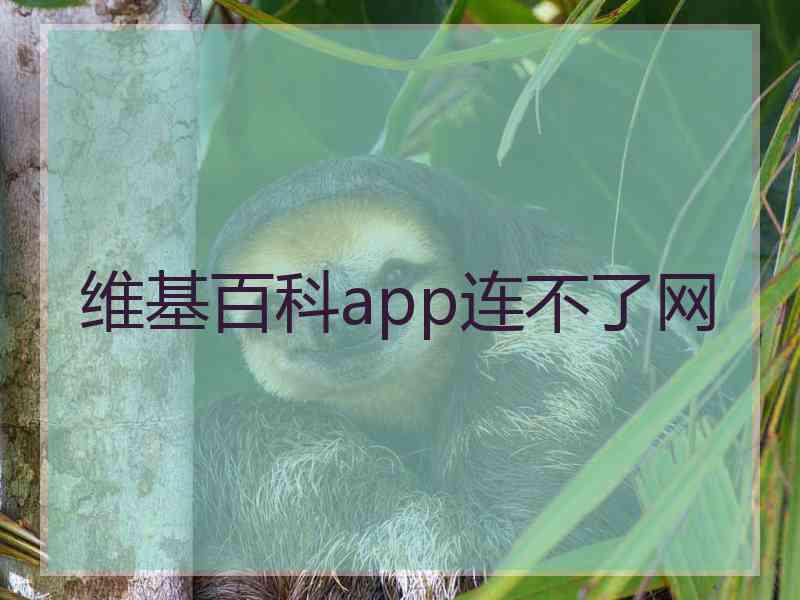 维基百科app连不了网