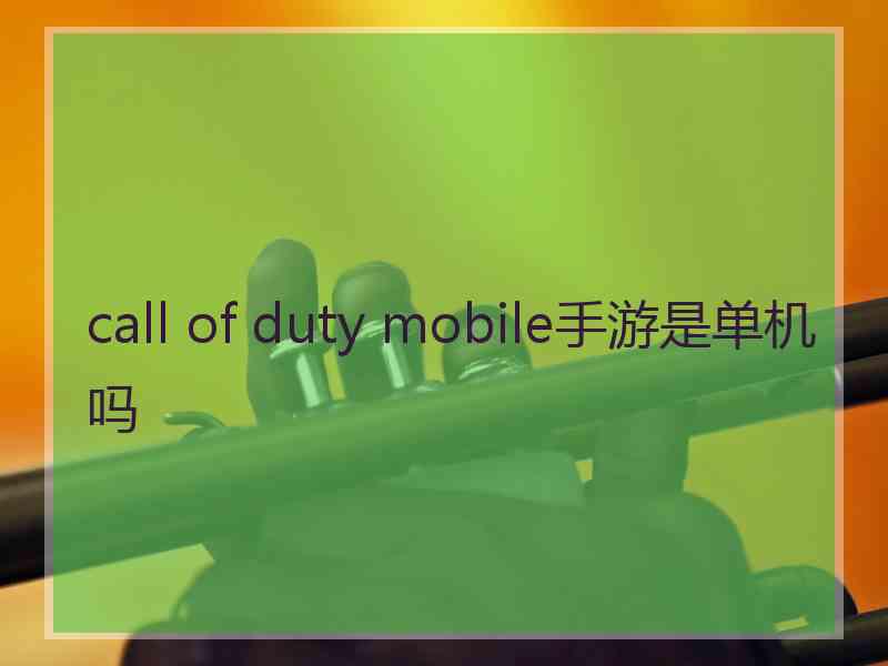 call of duty mobile手游是单机吗