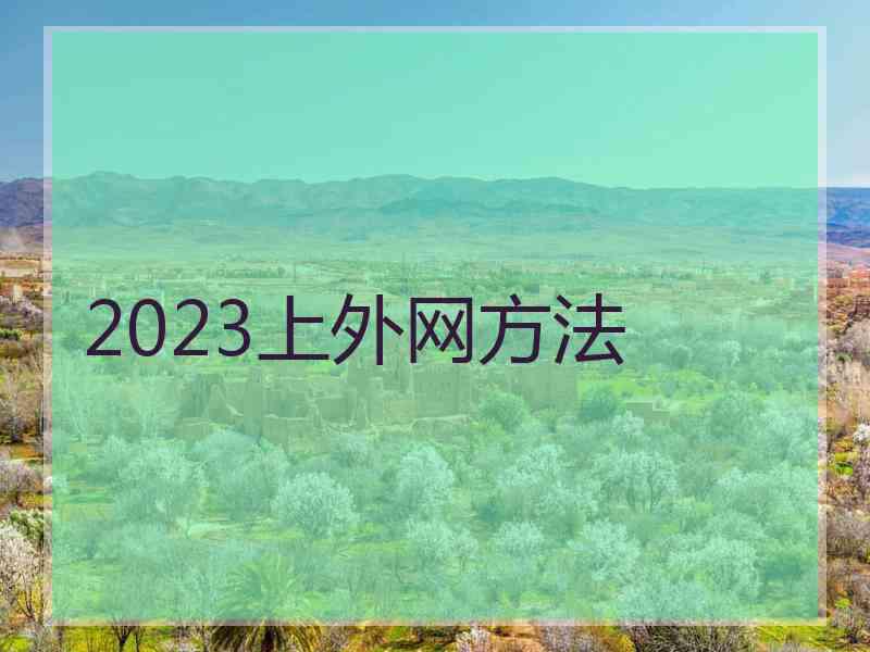 2023上外网方法