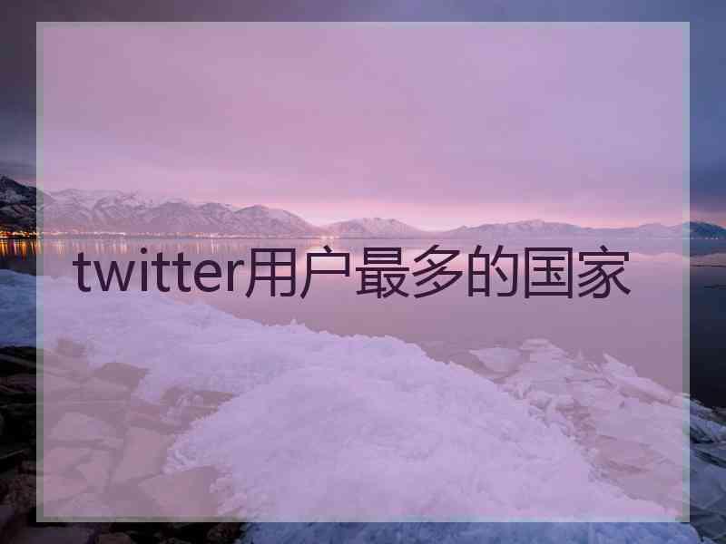 twitter用户最多的国家